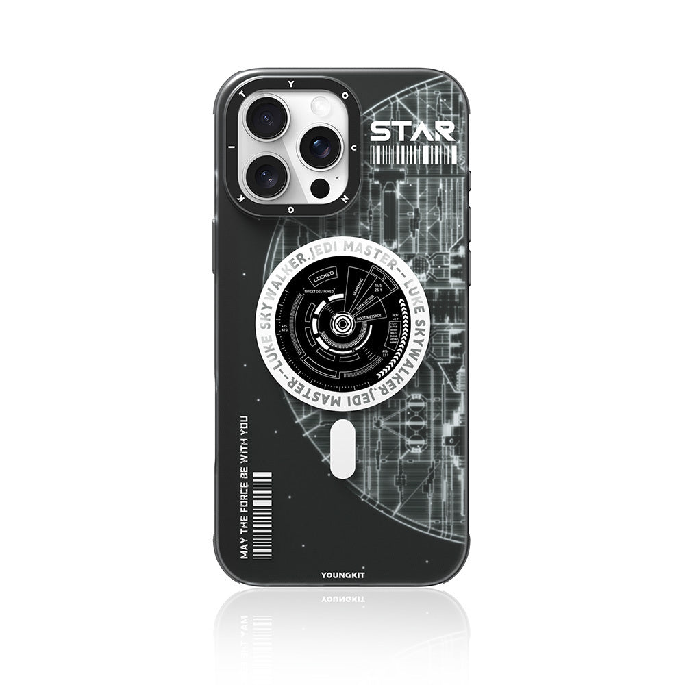 Apple iPhone 16 Pro Max Kılıf M-safe Şarj Özellikli Airbagli Hologram Tasarımlı Youngkit Interstellar Serisi Kapak