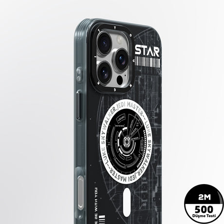 Apple iPhone 16 Pro Max Kılıf M-safe Şarj Özellikli Airbagli Hologram Tasarımlı Youngkit Interstellar Serisi Kapak