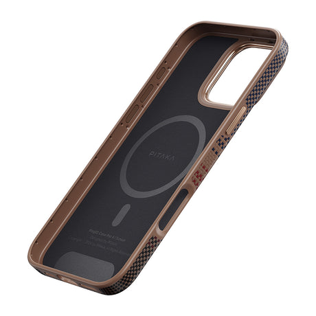 Apple iPhone 16 Pro Max Kılıf M-safe Şarj Özellikli Aramid Fiber Pitaka Military-Grade Sunset-Moonrise Serisi Sunset Kapak