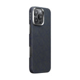 Apple iPhone 16 Pro Max Kılıf M-safe Şarj Özellikli Aramid Fiber Pitaka Tactile Woven Monogram Serisi Kapak