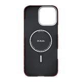 Apple iPhone 16 Pro Max Kılıf M-safe Şarj Özellikli Aramid Fiber Pitaka Tactile Woven Monogram Serisi Kapak