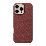 Apple iPhone 16 Pro Max Kılıf M-safe Şarj Özellikli Aramid Fiber Pitaka Tactile Woven Monogram Serisi Kapak