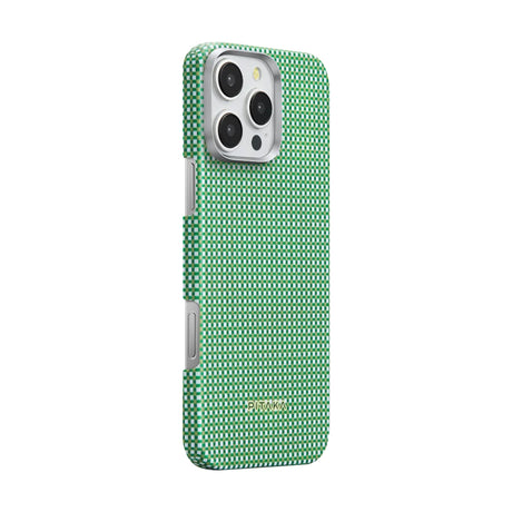 Apple iPhone 16 Pro Max Kılıf M-safe Şarj Özellikli Aramid Fiber Pitaka Ultra-Slim Classic Serisi Forest Green Kapak