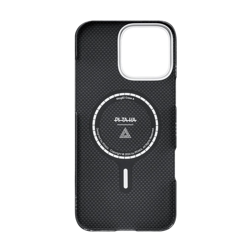 Apple iPhone 16 Pro Max Kılıf M-safe Şarj Özellikli Aramid Fiber Re-TROS Tasarımlı Pitaka Tactile Woven Rebuilding Serisi Kapak