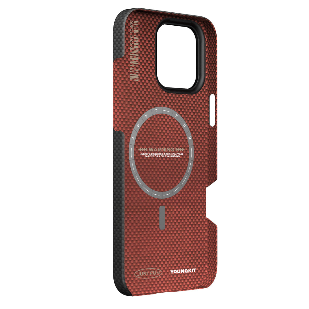 Apple iPhone 16 Pro Max Kılıf M-safe Şarj Özellikli Aramid Fiber Youngkit 1500D Kevlar Extreme Wing Serisi Kapak