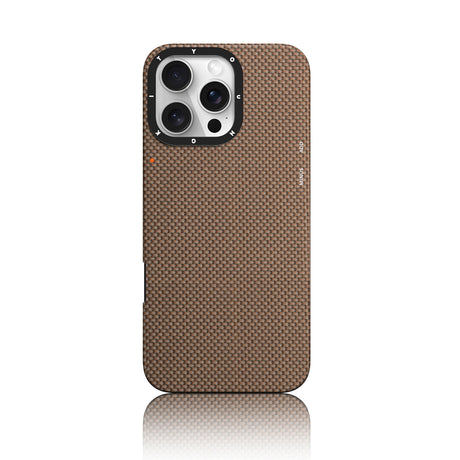 Apple iPhone 16 Pro Max Kılıf M-safe Şarj Özellikli Aramid Fiber Youngkit 1500D Kevlar Extreme Wing Titanyum-Gold Serisi Kapak