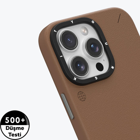 Apple iPhone 16 Pro Max Kılıf M-safe Şarj Özellikli Basit Mat Deri Desenli Youngkit Tech Fashion Serisi Kapak
