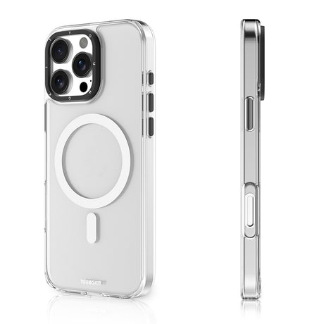Apple iPhone 16 Pro Max Kılıf M-safe Şarj Özellikli Cam Arka Yüzey TPU Youngkit Gemstone Serisi Kapak