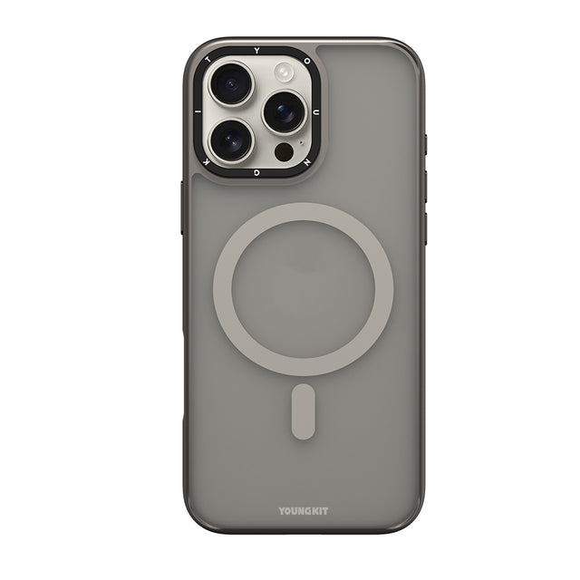 Apple iPhone 16 Pro Max Kılıf M-safe Şarj Özellikli Cam Arka Yüzey TPU Youngkit Gemstone Serisi Kapak