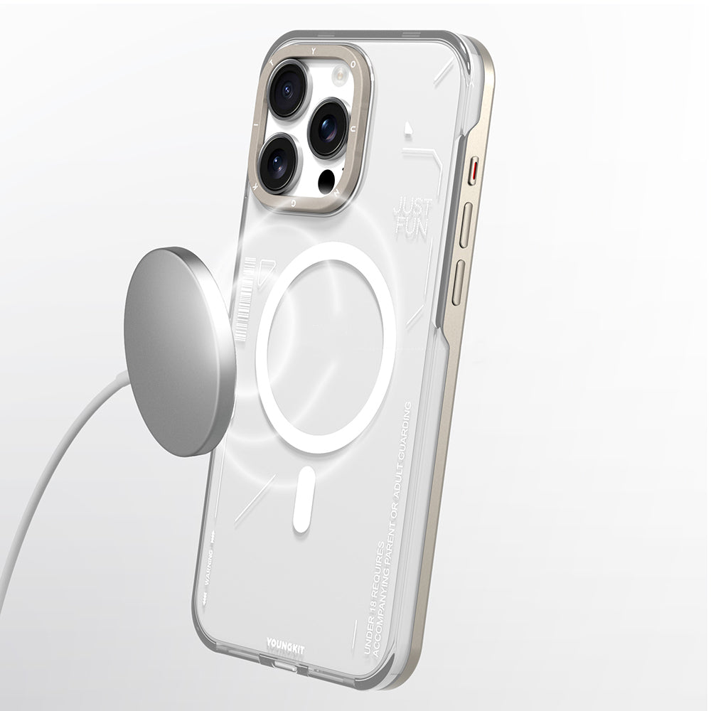 Apple iPhone 16 Pro Max Kılıf M-safe Şarj Özellikli Çıkarılabilir Arka Yüzeyli Youngkit Mecha Kapak