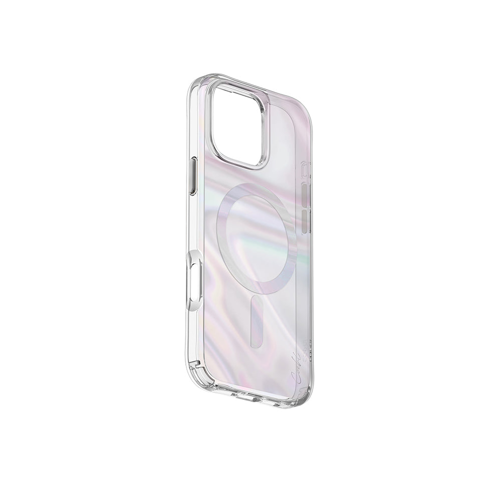 Apple iPhone 16 Pro Max Kılıf M-safe Şarj Özellikli Holografik Şeffaf Arka Yüzey Coehl Savon Kapak