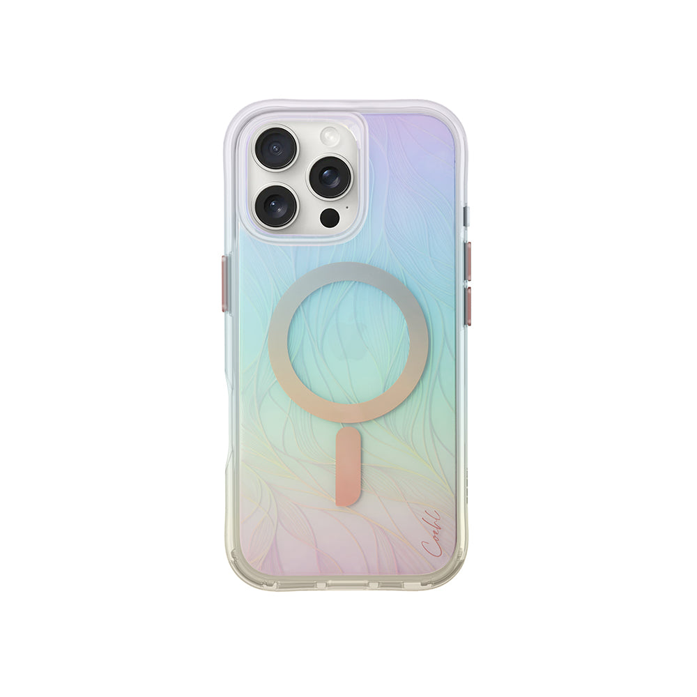 Apple iPhone 16 Pro Max Kılıf M-safe Şarj Özellikli Holografik Şeffaf Arka Yüzey Coehl Willow Kapak