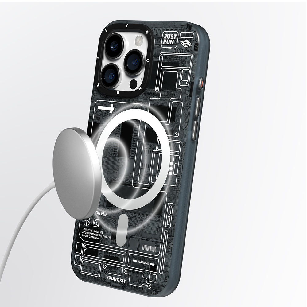 Apple iPhone 16 Pro Max Kılıf M-safe Şarj Özellikli Kamera Denetim Butonlu Youngkit Technology Serisi Kapak