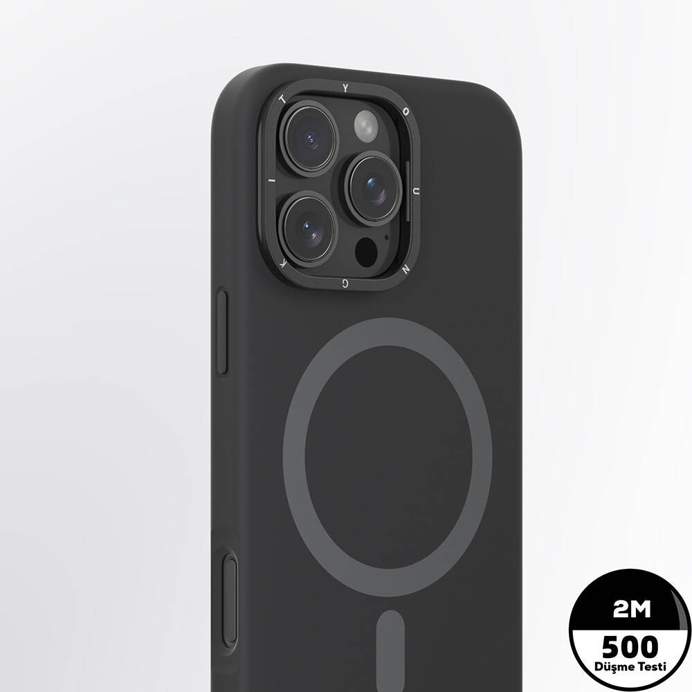Apple iPhone 16 Pro Max Kılıf M-safe Şarj Özellikli Kamera Standlı Youngkit Bitty Cream Kapak