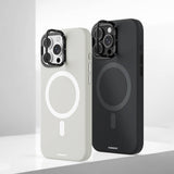Apple iPhone 16 Pro Max Kılıf M-safe Şarj Özellikli Kamera Standlı Youngkit Bitty Cream Kapak