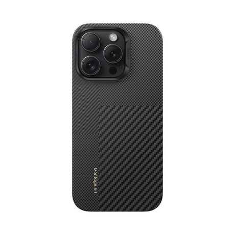 Apple iPhone 16 Pro Max Kılıf M-safe Şarj Özellikli Karbon Fiber Benks Montage ArmorAir Kevlar Kapak