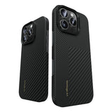 Apple iPhone 16 Pro Max Kılıf Magsafe Şarj Özellikli Karbon Fiber Benks Yeni Seri Montage ArmorAir Kevlar Kapak