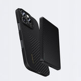 Apple iPhone 16 Pro Max Kılıf Magsafe Şarj Özellikli Karbon Fiber Benks Yeni Seri Montage ArmorAir Kevlar Kapak
