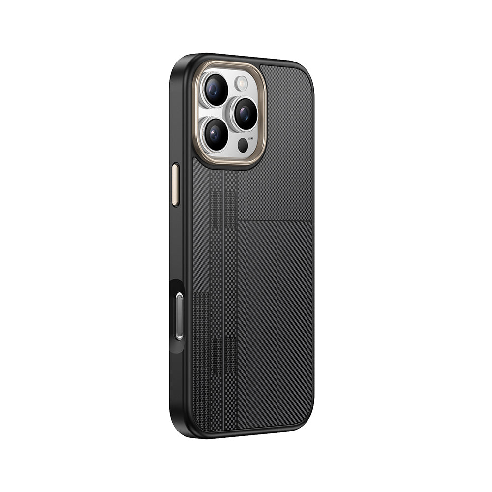 Apple iPhone 16 Pro Max Kılıf M-safe Şarj Özellikli Karbon Fiber Görünümlü Zore Antina Kapak