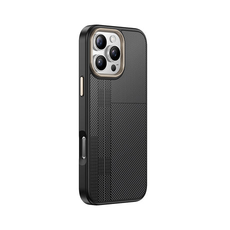 Apple iPhone 16 Pro Max Kılıf M-safe Şarj Özellikli Karbon Fiber Görünümlü Zore Antina Kapak