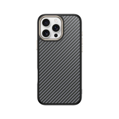 Apple iPhone 16 Pro Max Kılıf M-safe Şarj Özellikli Karbon Fiber Görünümlü Zore Antina Kapak