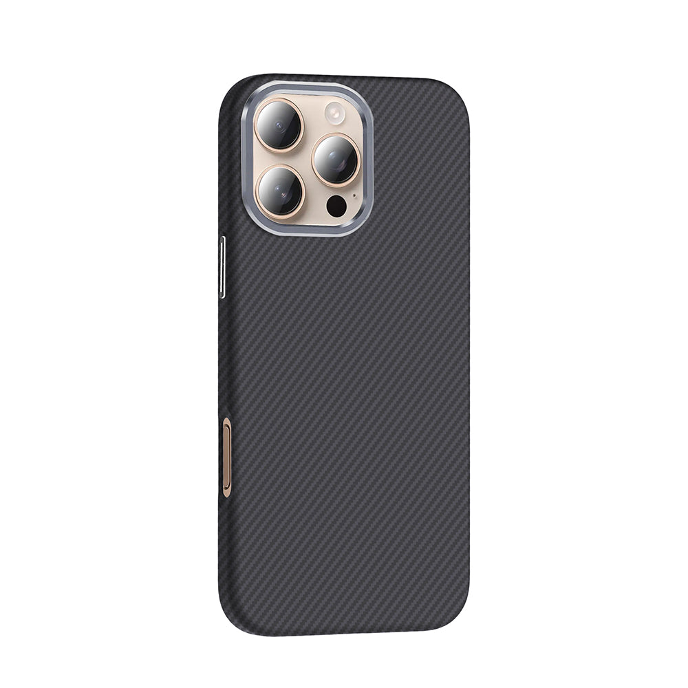 Apple iPhone 16 Pro Max Kılıf M-safe Şarj Özellikli Karbon Fiber Görünümlü Zore Gros Kapak