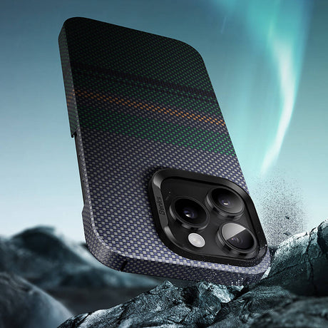 Apple iPhone 16 Pro Max Kılıf M-safe Şarj Özellikli Karbon Fiber Tasarımlı Benks Aurora ArmorAir Kevlar Kapak