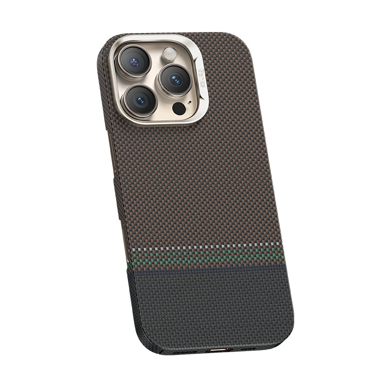 Apple iPhone 16 Pro Max Kılıf M-safe Şarj Özellikli Karbon Fiber Tasarımlı Benks Prestige ArmorAir Kevlar Kapak