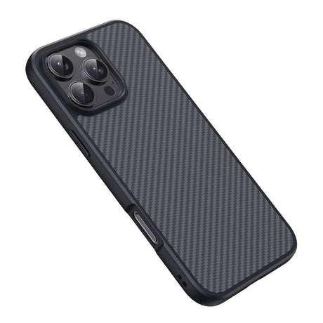 Apple iPhone 16 Pro Max Kılıf M-safe Şarj Özellikli Karbon Fiber Tasarımlı Zore Elnino Kapak