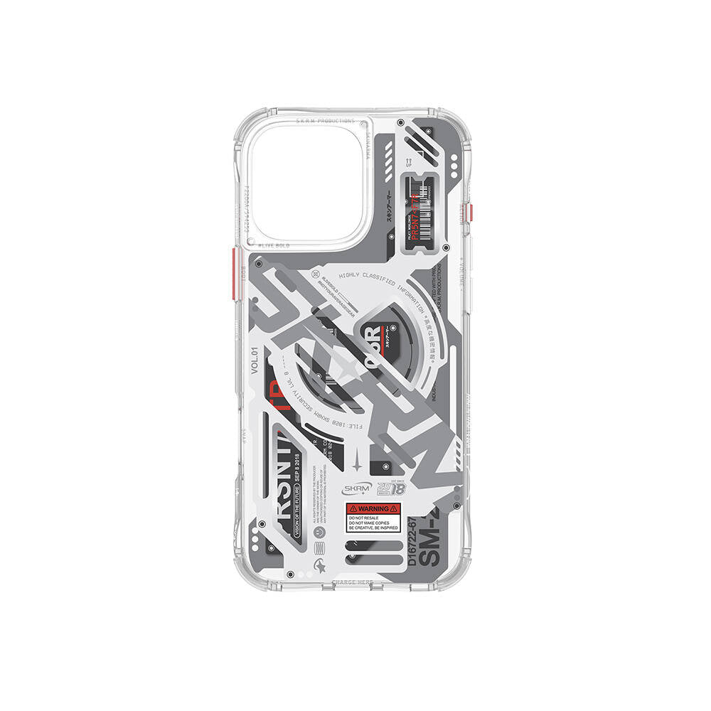 Apple iPhone 16 Pro Max Kılıf M-safe Şarj Özellikli Katmanlı Makine Temalı SkinArma Ekho Kapak