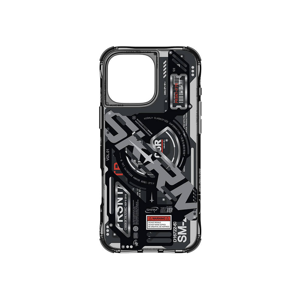 Apple iPhone 16 Pro Max Kılıf M-safe Şarj Özellikli Katmanlı Makine Temalı SkinArma Ekho Kapak
