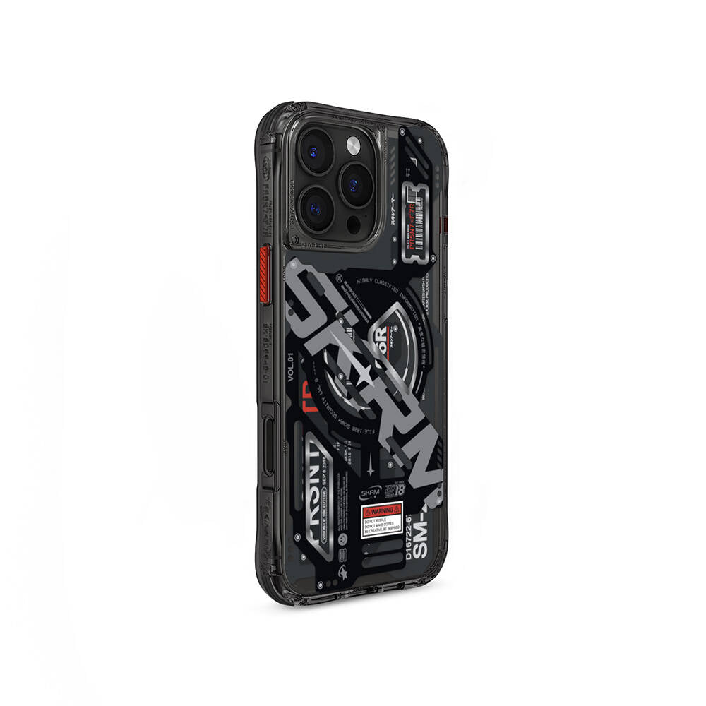 Apple iPhone 16 Pro Max Kılıf M-safe Şarj Özellikli Katmanlı Makine Temalı SkinArma Ekho Kapak