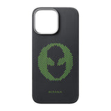 Apple iPhone 16 Pro Max Kılıf M-safe Şarj Özellikli Lumintex Teknolojili Fosforlu Aramid Fiber Pitaka Tactile Woven Aries Serisi Alien Kapak