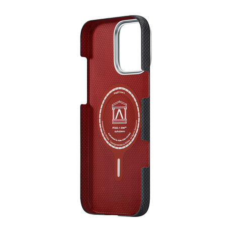 Apple iPhone 16 Pro Max Kılıf M-safe Şarj Özellikli Lumintex Teknolojili Fosforlu Aramid Fiber Pitaka Tactile Woven Aries Serisi NoProblemo Kapak