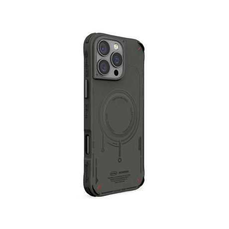 Apple iPhone 16 Pro Max Kılıf M-safe Şarj Özellikli Metal Kamera Çerçeveli Skinarma Mecha Serisi Kapak