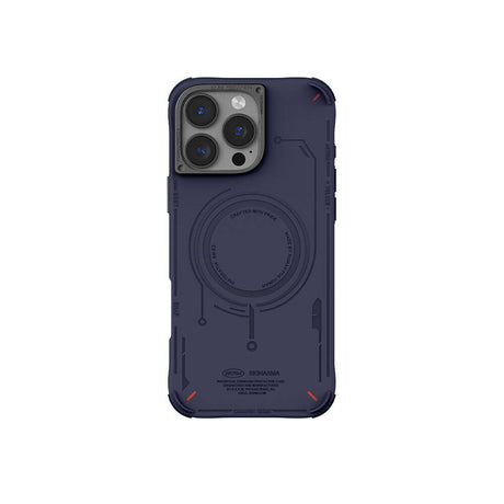 Apple iPhone 16 Pro Max Kılıf M-safe Şarj Özellikli Metal Kamera Çerçeveli Skinarma Mecha Serisi Kapak