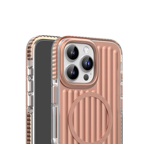 Apple iPhone 16 Pro Max Kılıf M-safe Şarj Özellikli Oyuklu Tasarım Mutural Bumpy Clear Kapak