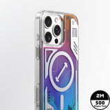 Apple iPhone 16 Pro Max Kılıf M-safe Şarj Özellikli Parlak Kumlu Sıvılı Tasarımlı Galaxy Fantasy Serisi Kapak