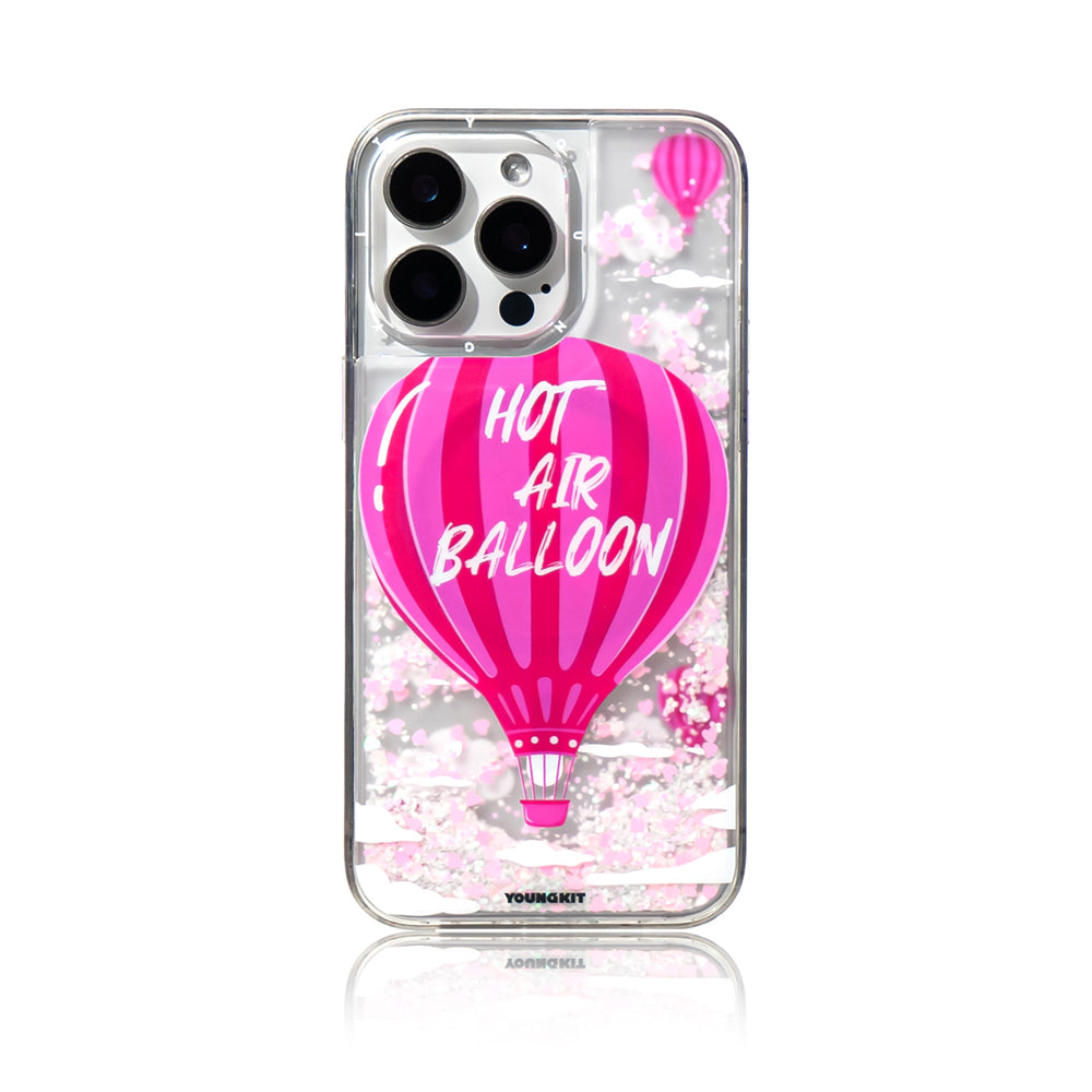 Apple iPhone 16 Pro Max Kılıf M-safe Şarj Özellikli Parlak Kumlu Sıvılı Youngkit Pink Dream Quicksand Serisi Kapak