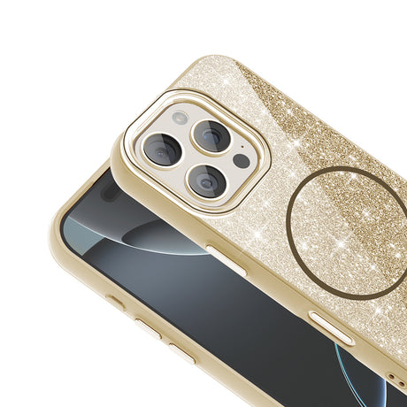 Apple iPhone 16 Pro Max Kılıf M-safe Şarj Özellikli Parlayan Simli Zore Okso Kapak