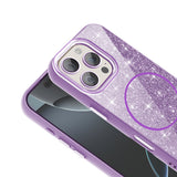Apple iPhone 16 Pro Max Kılıf M-safe Şarj Özellikli Parlayan Simli Zore Okso Kapak