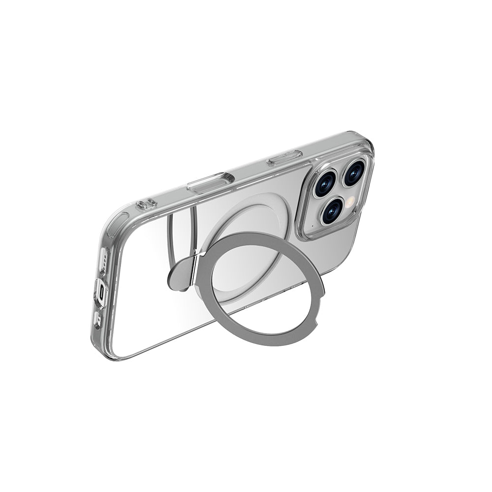 Apple iPhone 16 Pro Max Kılıf M-safe Şarj Özellikli Raptic Air Stand Serisi Aynalı Arka Yüzey Standlı Kapak