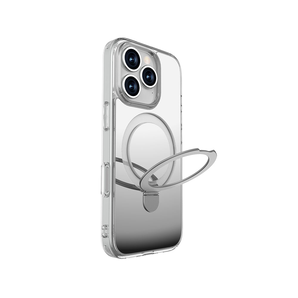 Apple iPhone 16 Pro Max Kılıf M-safe Şarj Özellikli Raptic Air Stand Serisi Aynalı Arka Yüzey Standlı Kapak
