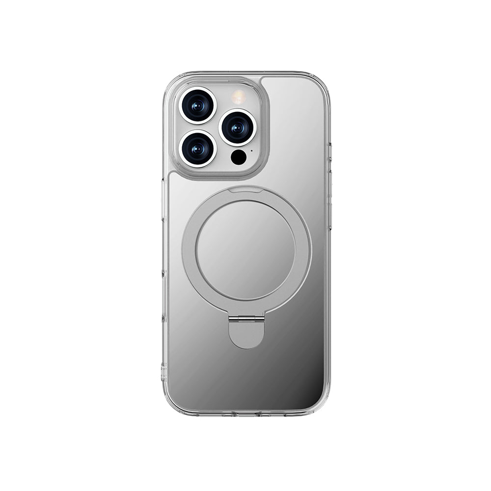 Apple iPhone 16 Pro Max Kılıf M-safe Şarj Özellikli Raptic Air Stand Serisi Aynalı Arka Yüzey Standlı Kapak