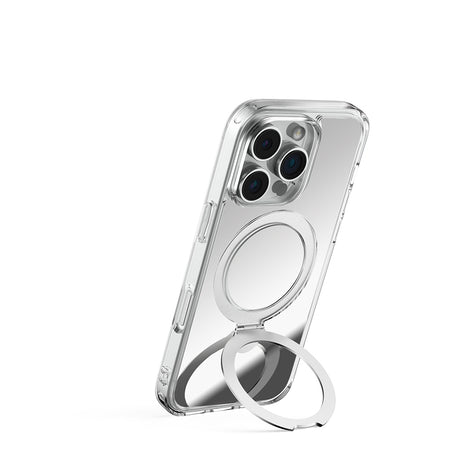 Apple iPhone 16 Pro Max Kılıf M-safe Şarj Özellikli Raptic Air Stand Serisi Aynalı Arka Yüzey Standlı Kapak