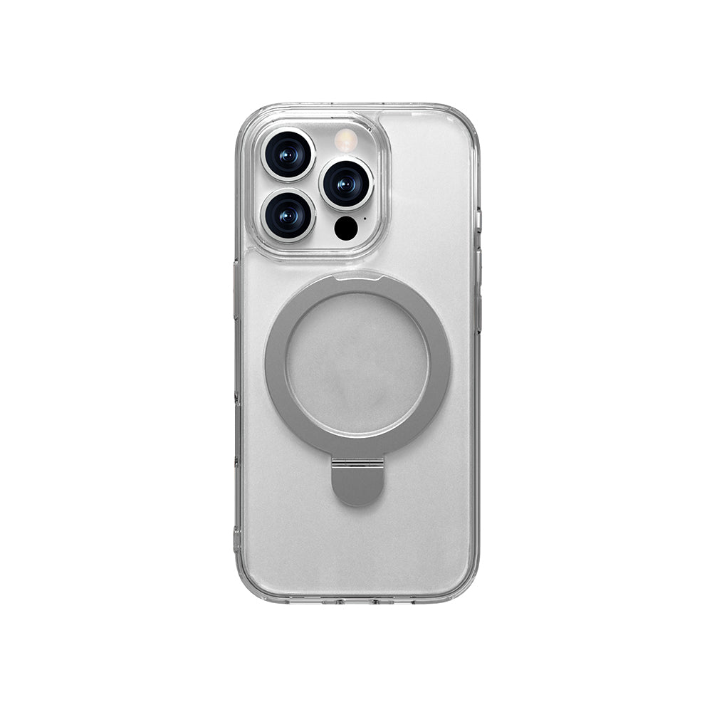 Apple iPhone 16 Pro Max Kılıf M-safe Şarj Özellikli Raptic Air Stand Serisi Buzlu Transparan Tasarımlı Standlı Kapak
