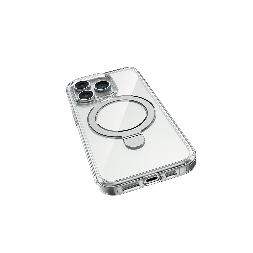 Apple iPhone 16 Pro Max Kılıf M-safe Şarj Özellikli Raptic Air Stand Serisi Buzlu Transparan Tasarımlı Standlı Kapak