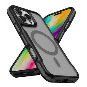 Apple iPhone 16 Pro Max Kılıf M-safe Şarj Özellikli Renkli Kenar Airbag Şeritli Zore Lamer Kapak