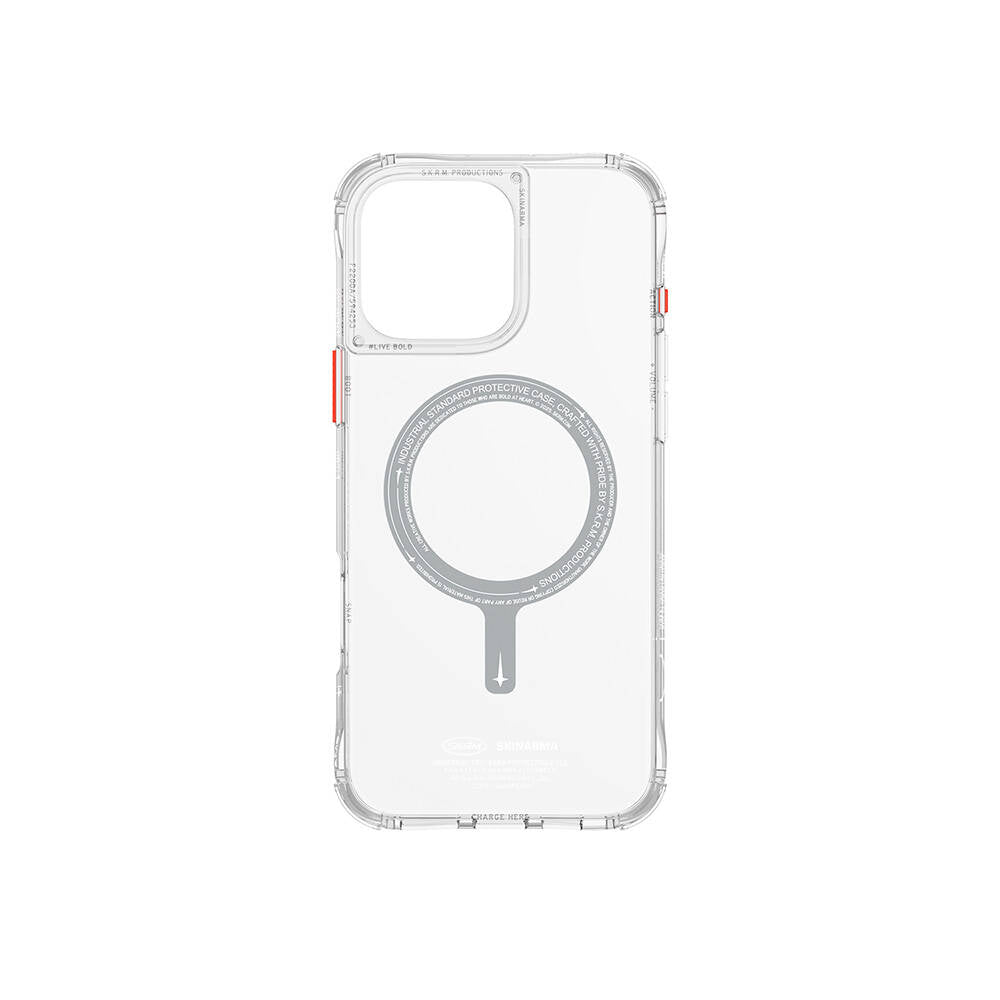 Apple iPhone 16 Pro Max Kılıf M-safe Şarj Özellikli Şeffaf Airbag Tasarımlı Skinarma Saido Kapak