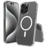 Apple iPhone 16 Pro Max Kılıf M-safe Şarj Özellikli Şeffaf Sert PC Zore Embos Kapak